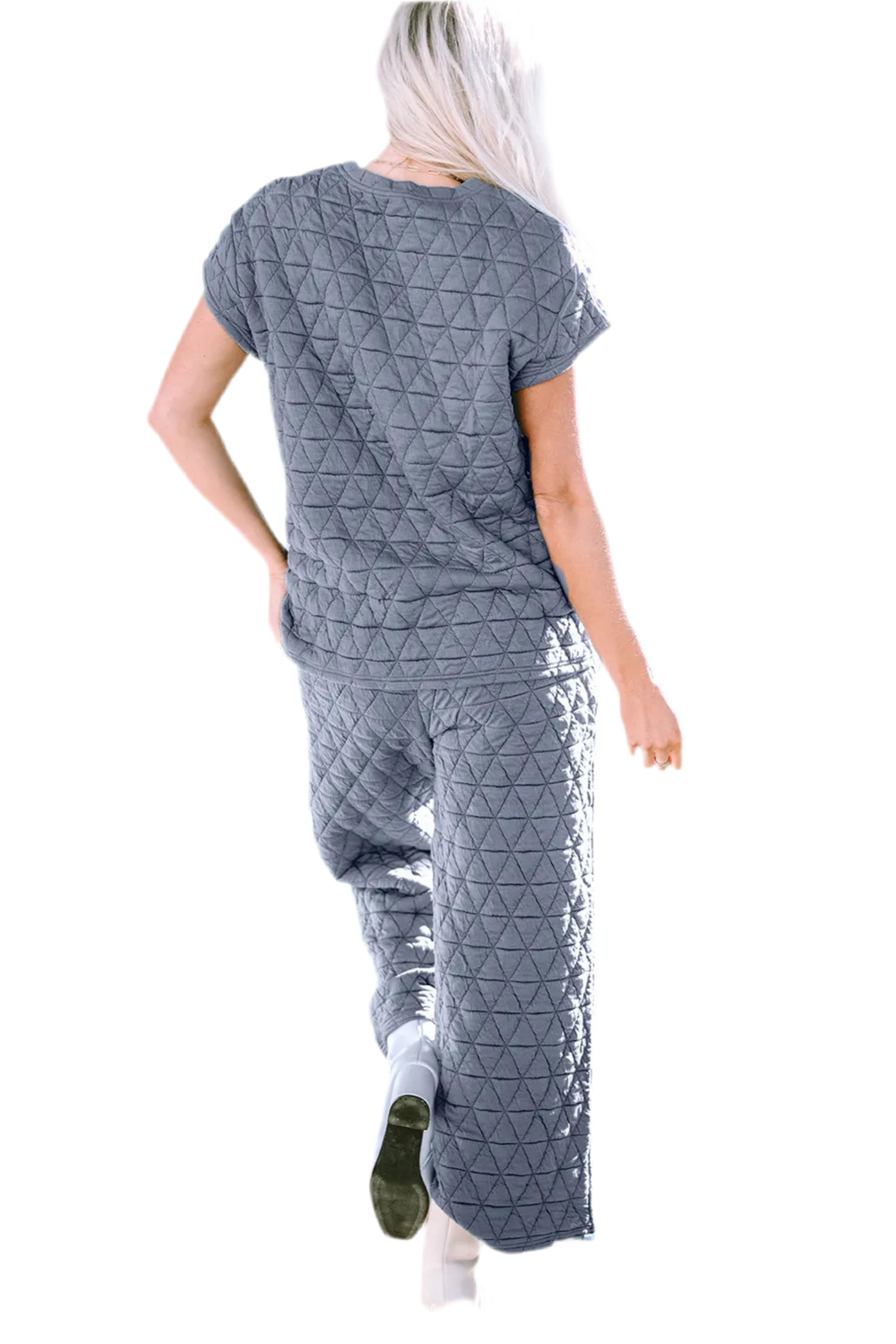 Short Sleeve Top and Pocketed Pants Lounge Set