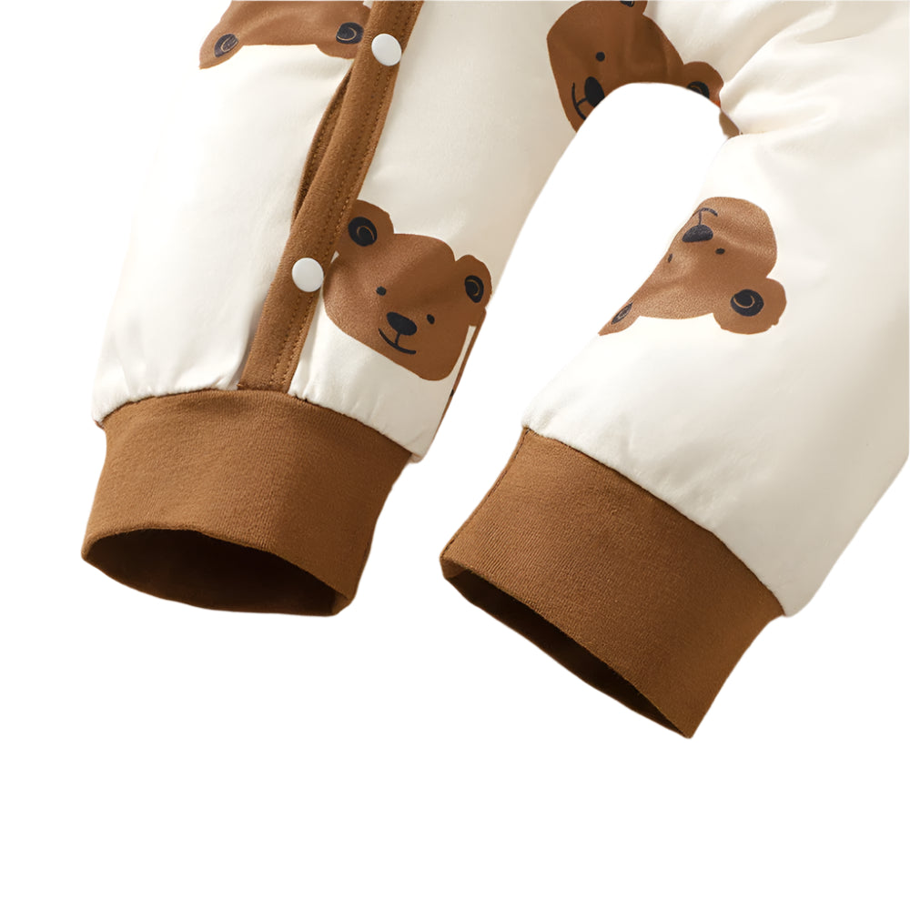 Onesie Bear Print Long Sleeve Jumpsuits