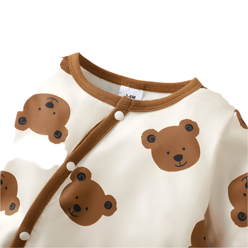 Onesie Bear Print Long Sleeve Jumpsuits
