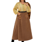 Plus Size Embroidered Pocketed High Waist Skirt