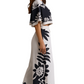 Printed Half Sleeve Top and Wide Leg Pants Set