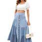 Button Front Tiered Denim Dress
