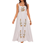 Floral Embroidered Sleeveless Maxi Dress