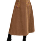 Plus Size Embroidered Pocketed High Waist Skirt