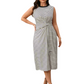 Striped Round Neck Sleeveless Midi Tank Dress