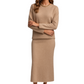 Round Neck Dropped Shoulder Top and Midi Skirt Sweater Set