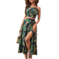 Printed Cami and Slit Skirt Set