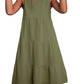 Tiered Round Neck Sleeveless Mini Tank Dress