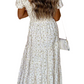 Floral Smocked Short Puff Sleeve Maxi Dress