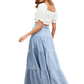 Button Front Tiered Denim Dress