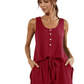 Scoop Neck Wide Strap Top and Shorts Set