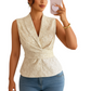 Flower Ruched Sleeveless Tank