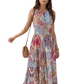 Printed Halter Neck Maxi Dress