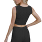 Eyelet Round Neck Tank and shorts Sweater Set