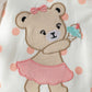 4PCS  Newborn Baby girl lovely and sweet Polka dot printingPatch Bear  autumn Cute jumpsuits+Hat+Bib