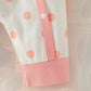 4PCS  Newborn Baby girl lovely and sweet Polka dot printingPatch Bear  autumn Cute jumpsuits+Hat+Bib