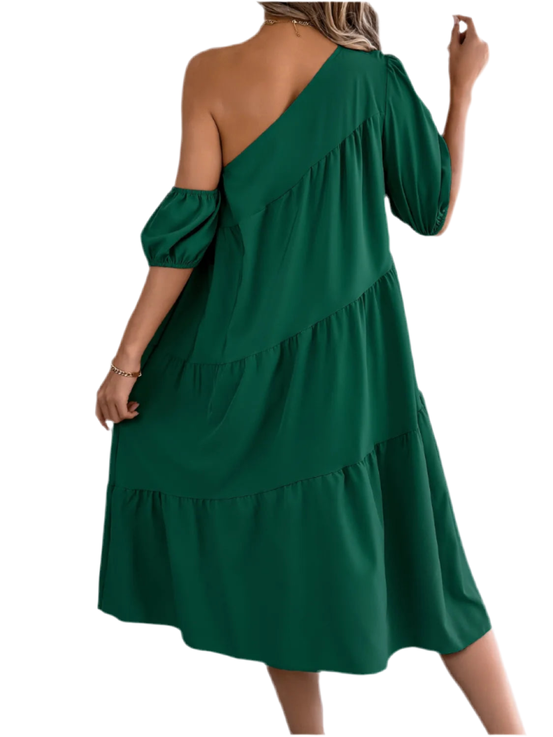 Single Shoulder Tiered Dress
