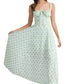 MABLE Floral Print Bustier Back Lace Up Midi Dress