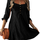 Textured Square Neck Mini Dress