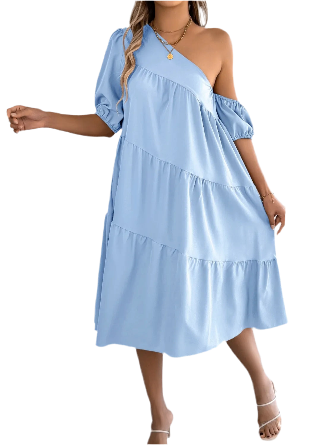 Single Shoulder Tiered Dress
