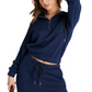 Drawstring Half Zip Hoodie and Joggers Active Set