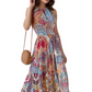 Printed Halter Neck Maxi Dress