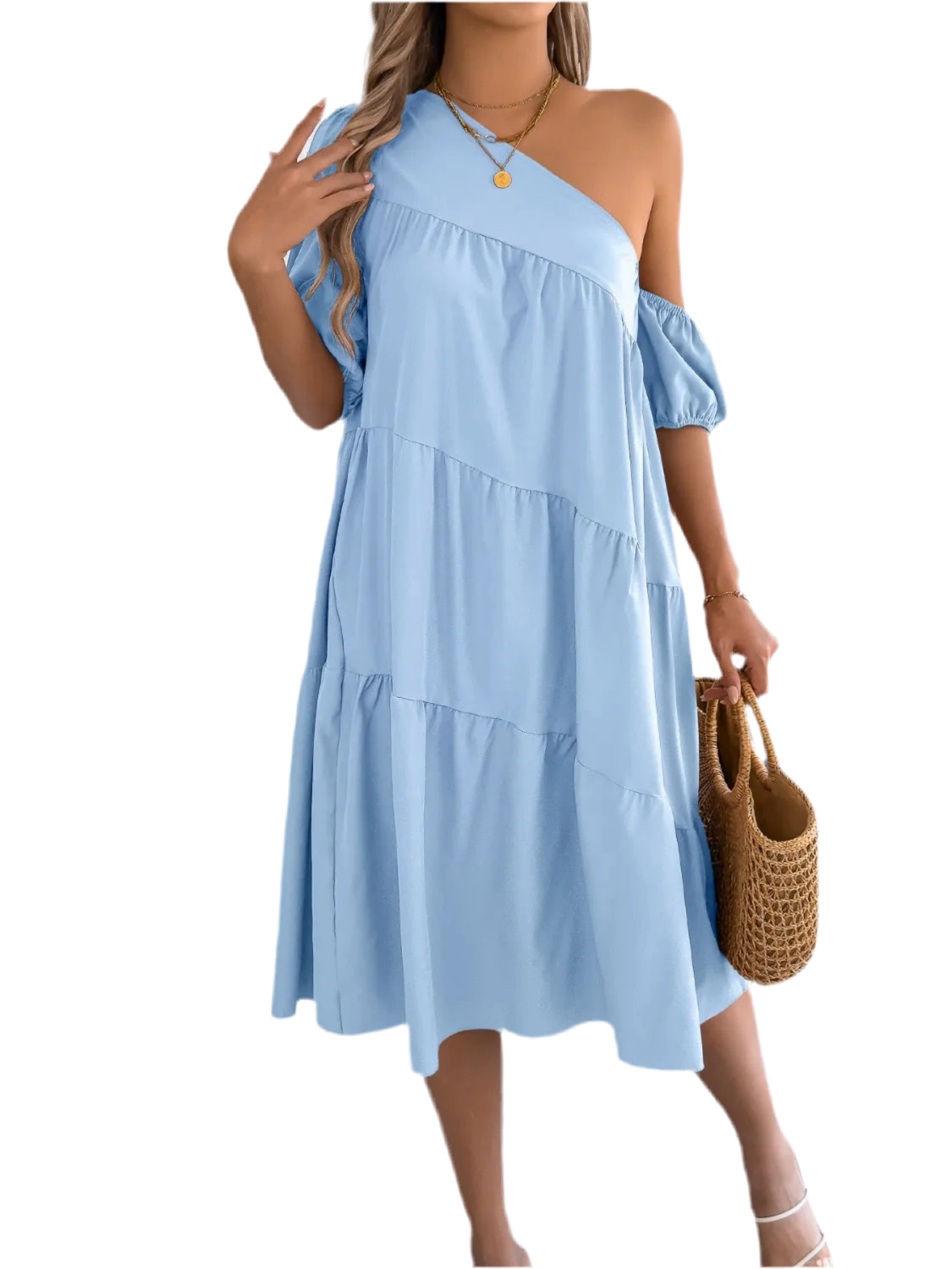 Single Shoulder Tiered Dress