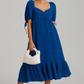 Textured Sweetheart Neck Short Sleeve Dress
