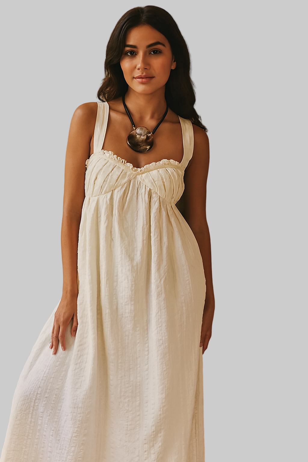 Sweetheart Neck Midi Dress