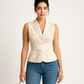 Flower Ruched Sleeveless Tank