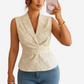 Flower Ruched Sleeveless Tank