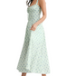 MABLE Floral Print Bustier Back Lace Up Midi Dress