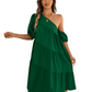 Single Shoulder Tiered Dress