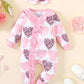 Winter Newborn Infant Baby Boys Romper Bear Print Long Sleeve Button Up Front Rompers Kids Onepiece Soft Fashion Baby  Clothing