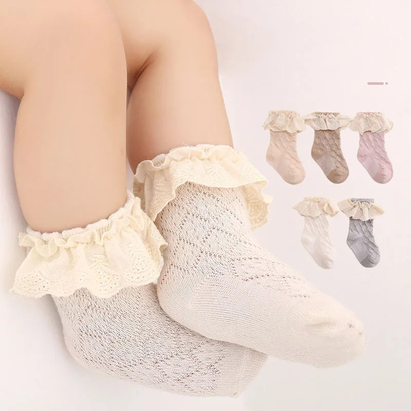 ﻿ Baby Socks 0-5 Y Summer Thin Cotton Mid-tube Socks