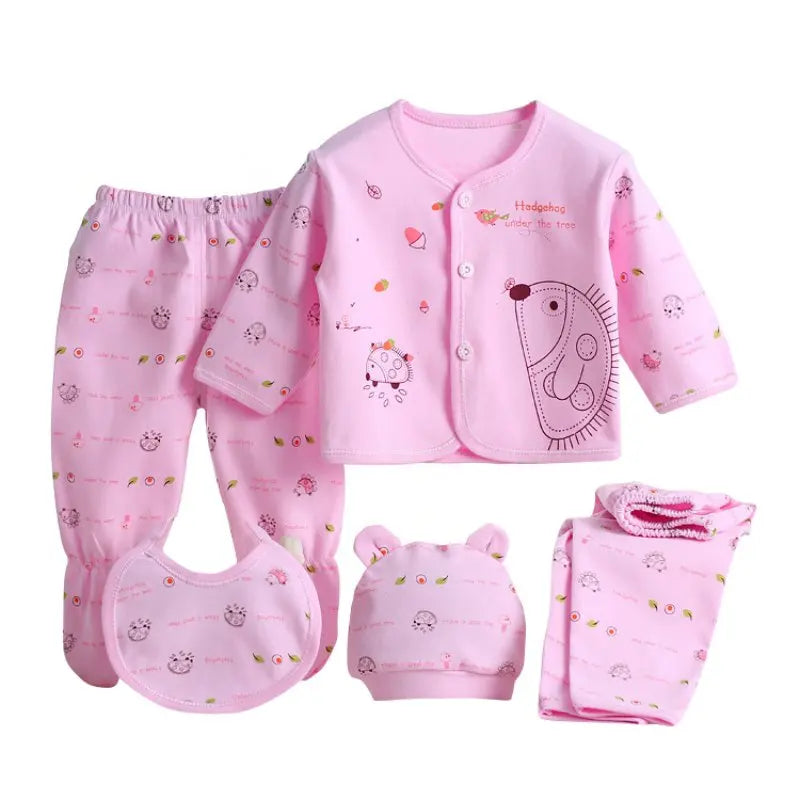 (5pcs/set)Newborn Baby 0-3M Clothing Set Brand Baby Boy Girl Clothes Cotton Cartoon Underwear Baby's Sets