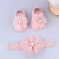 Cute Pearl Bows Baby Headband Socks Set