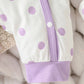 4PCS  Newborn Baby girl lovely and sweet Polka dot printingPatch Bear  autumn Cute jumpsuits+Hat+Bib