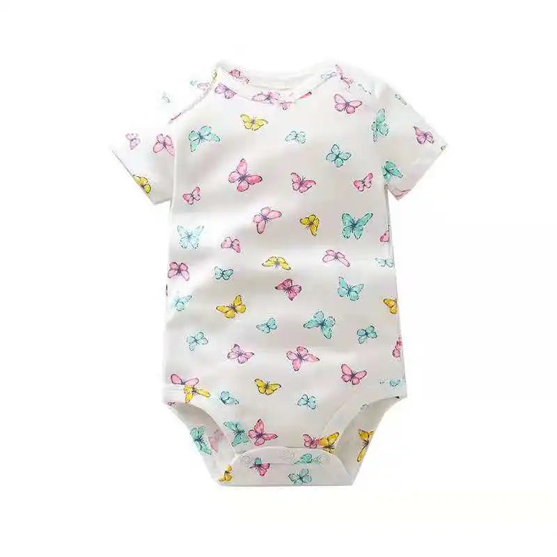 3Pcs/Lot Baby Bodysuits Summer Boy Girl Clothes Cotton Flower Rompers Newborn Clothing Cartoon Infant Outfit 3 -24 Months