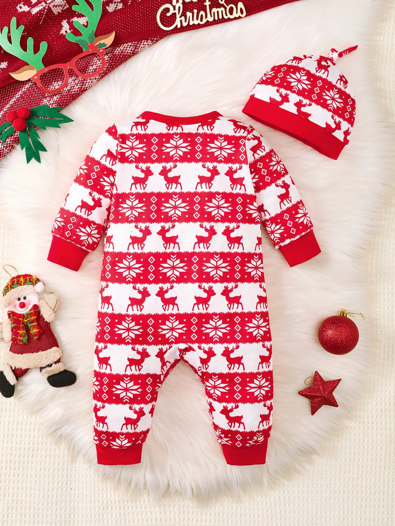 Winter Newborn Infant Baby Boys Romper Bear Print Long Sleeve Button Up Front Rompers Kids Onepiece Soft Fashion Baby  Clothing