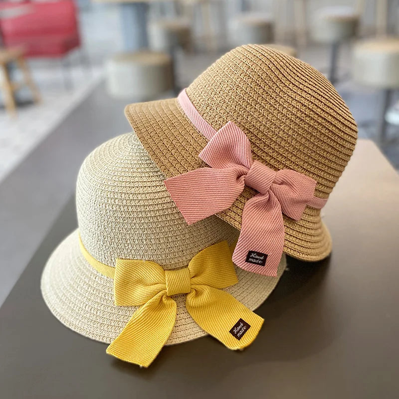 Girl Bowknot Straw Hat