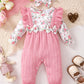 Winter Newborn Infant Baby Boys Romper Bear Print Long Sleeve Button Up Front Rompers Kids Onepiece Soft Fashion Baby  Clothing