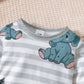 Winter Newborn Infant Baby Boys Romper Bear Print Long Sleeve Button Up Front Rompers Kids Onepiece Soft Fashion Baby  Clothing