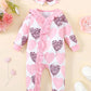 Winter Newborn Infant Baby Boys Romper Bear Print Long Sleeve Button Up Front Rompers Kids Onepiece Soft Fashion Baby  Clothing