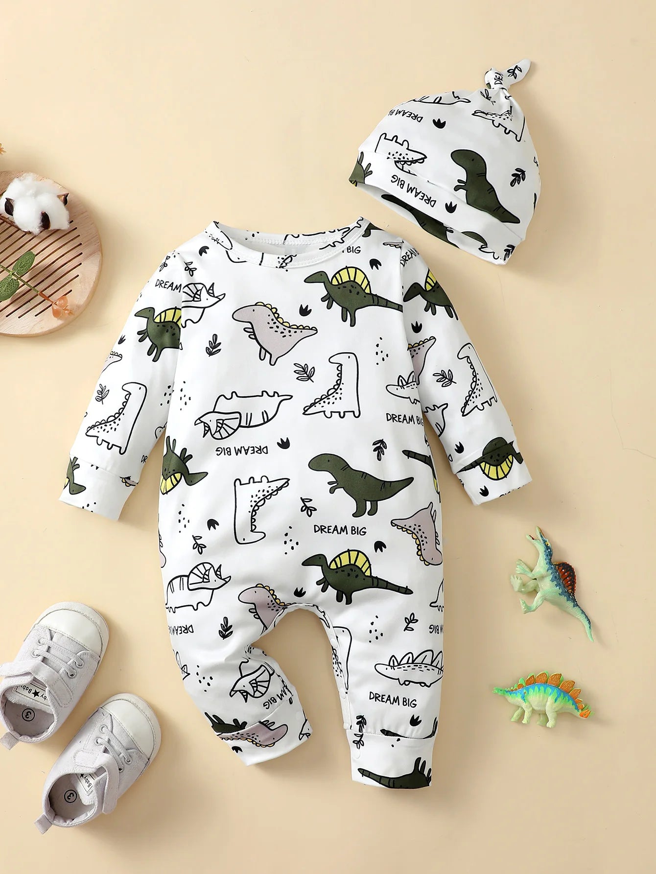 Winter Newborn Infant Baby Boys Romper Bear Print Long Sleeve Button Up Front Rompers Kids Onepiece Soft Fashion Baby  Clothing