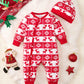 Winter Newborn Infant Baby Boys Romper Bear Print Long Sleeve Button Up Front Rompers Kids Onepiece Soft Fashion Baby  Clothing