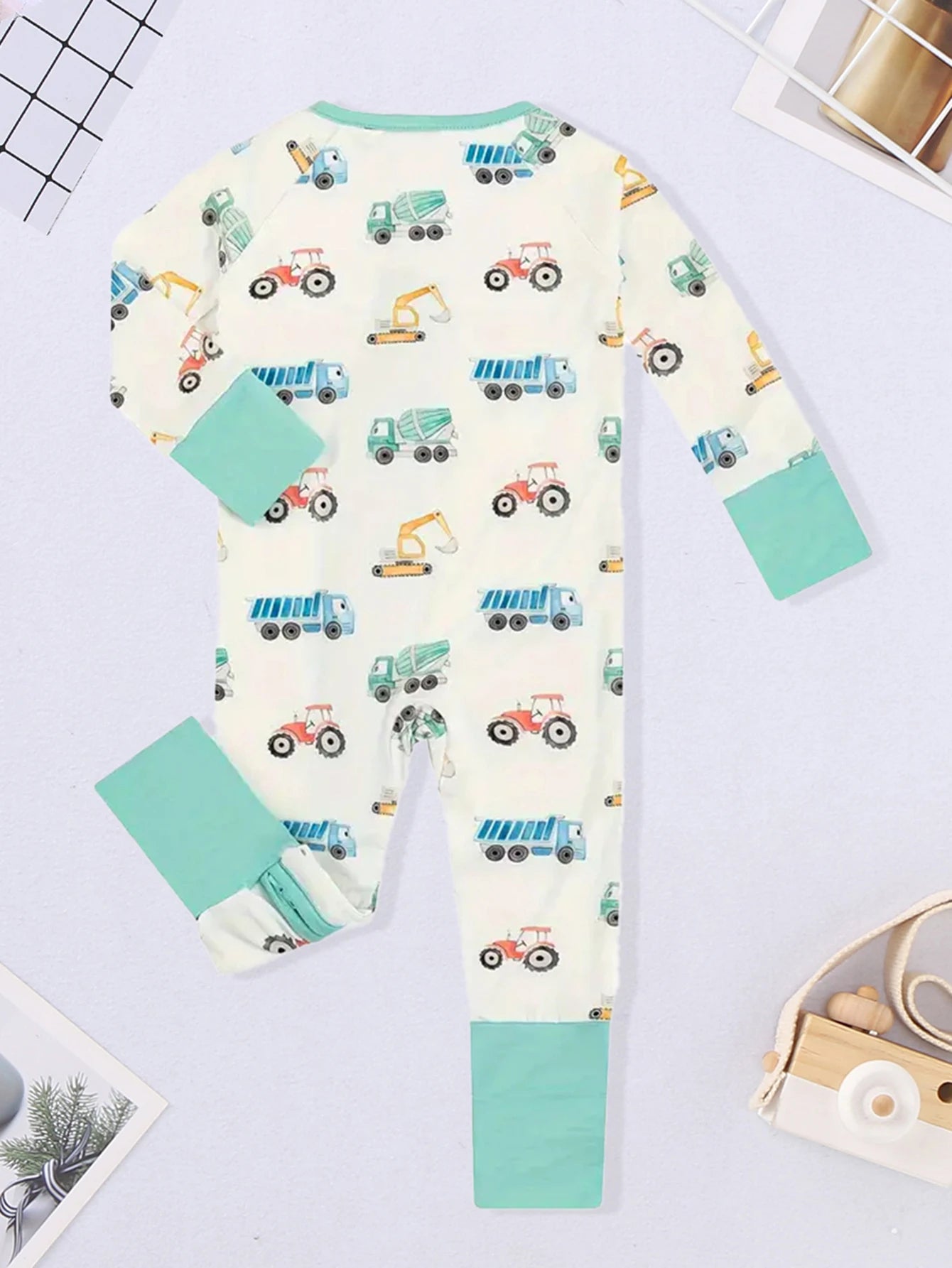 Winter Newborn Infant Baby Boys Romper Bear Print Long Sleeve Button Up Front Rompers Kids Onepiece Soft Fashion Baby  Clothing