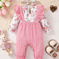 Winter Newborn Infant Baby Boys Romper Bear Print Long Sleeve Button Up Front Rompers Kids Onepiece Soft Fashion Baby  Clothing