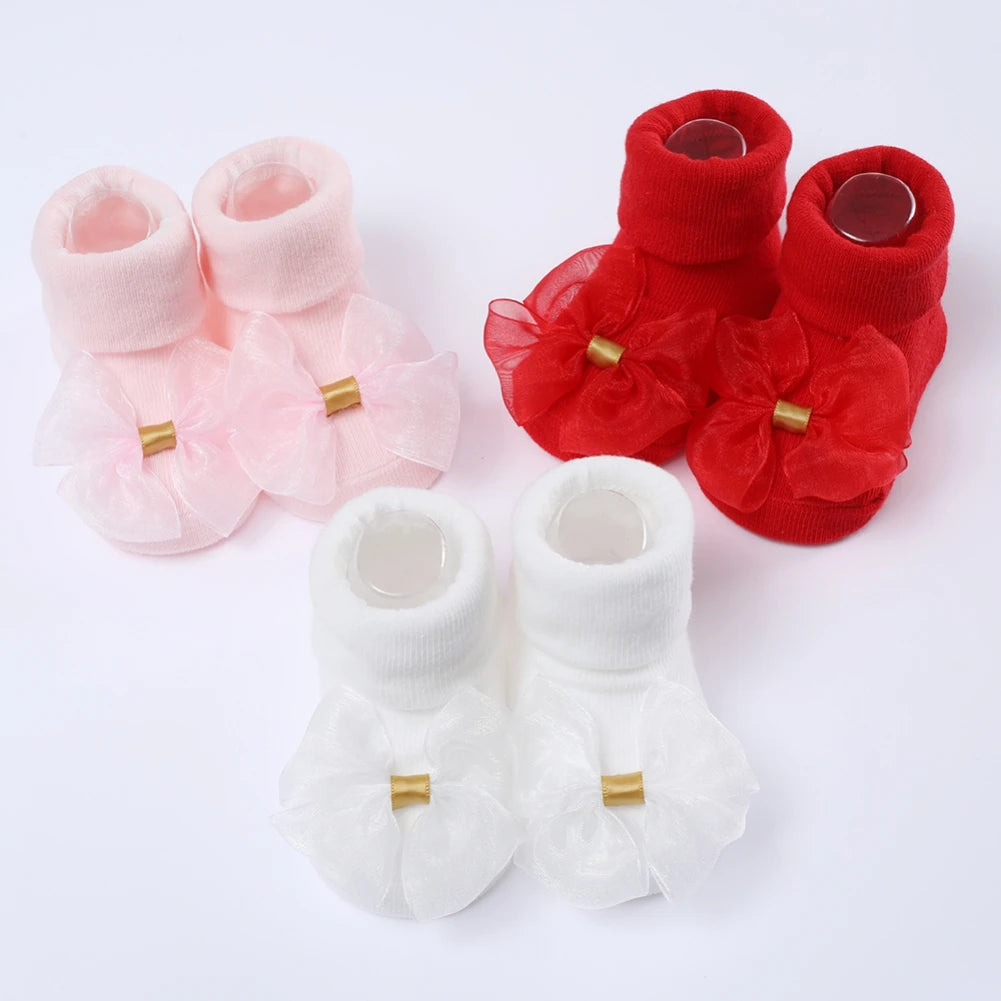 Newborn Baby Bow Tie Socks Baby Fashion