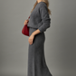 Round Neck Dropped Shoulder Top and Midi Skirt Sweater Set